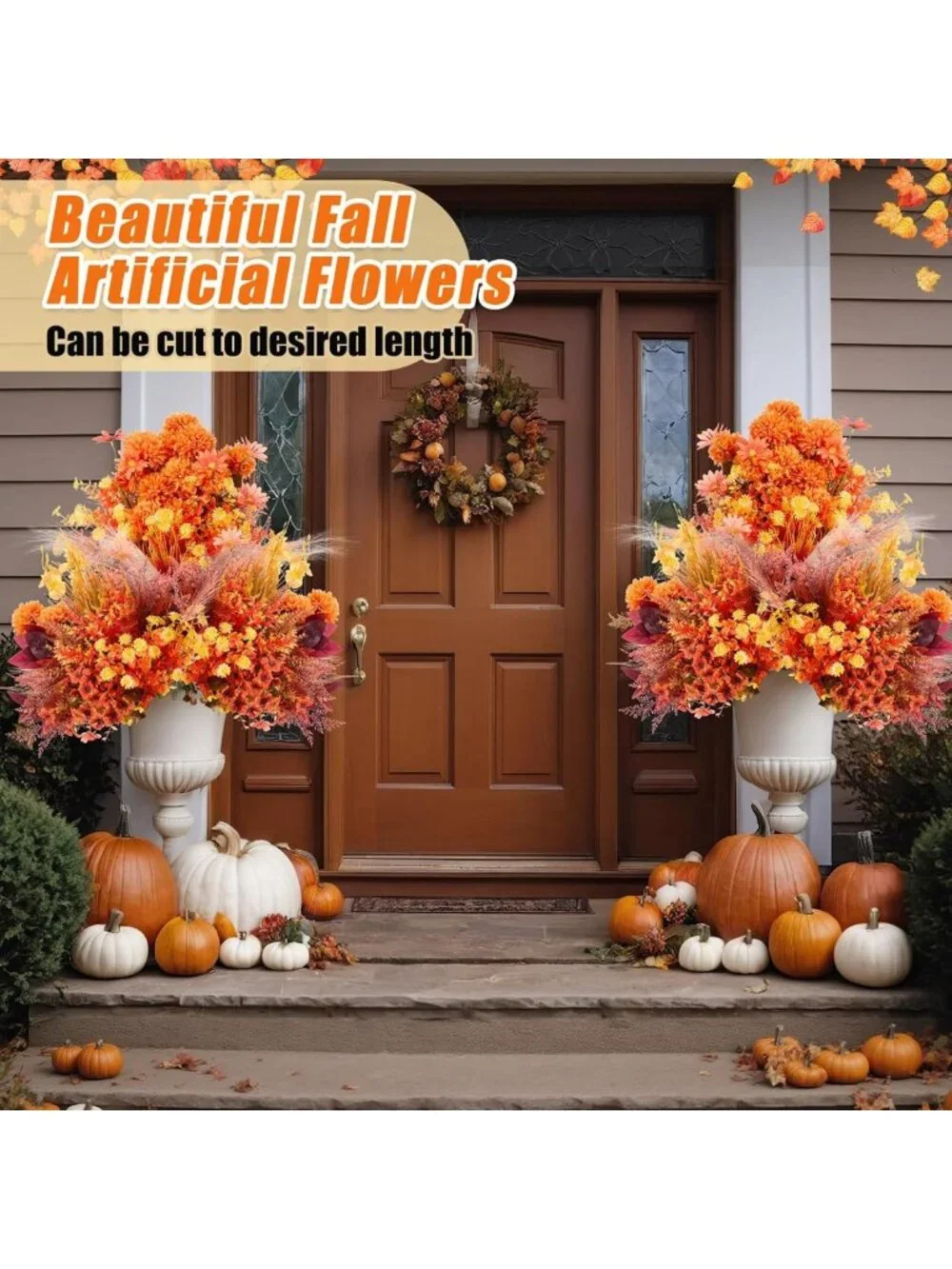 100 Bundles UV Resistant Artificial Flowers - Bulk Faux Plants for Home Decor